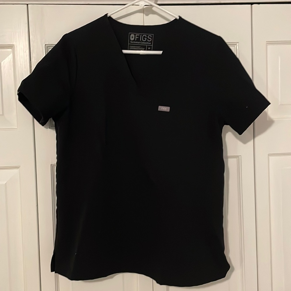 FIGS Catarina Scrub Top Black M